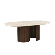 Sorrento oval travertine dining table