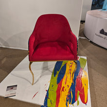 Neon splat magenta Studio Art accent chair, front view