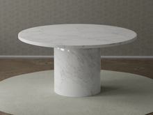 Roman 60''D Round Marble Dining Table with Matching 31.5‘’D Lazy Susan