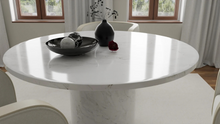 Roman 60''D Round Marble Dining Table with Matching 31.5‘’D Lazy Susan