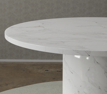Roman 60''D Round Marble Dining Table with Matching 31.5‘’D Lazy Susan