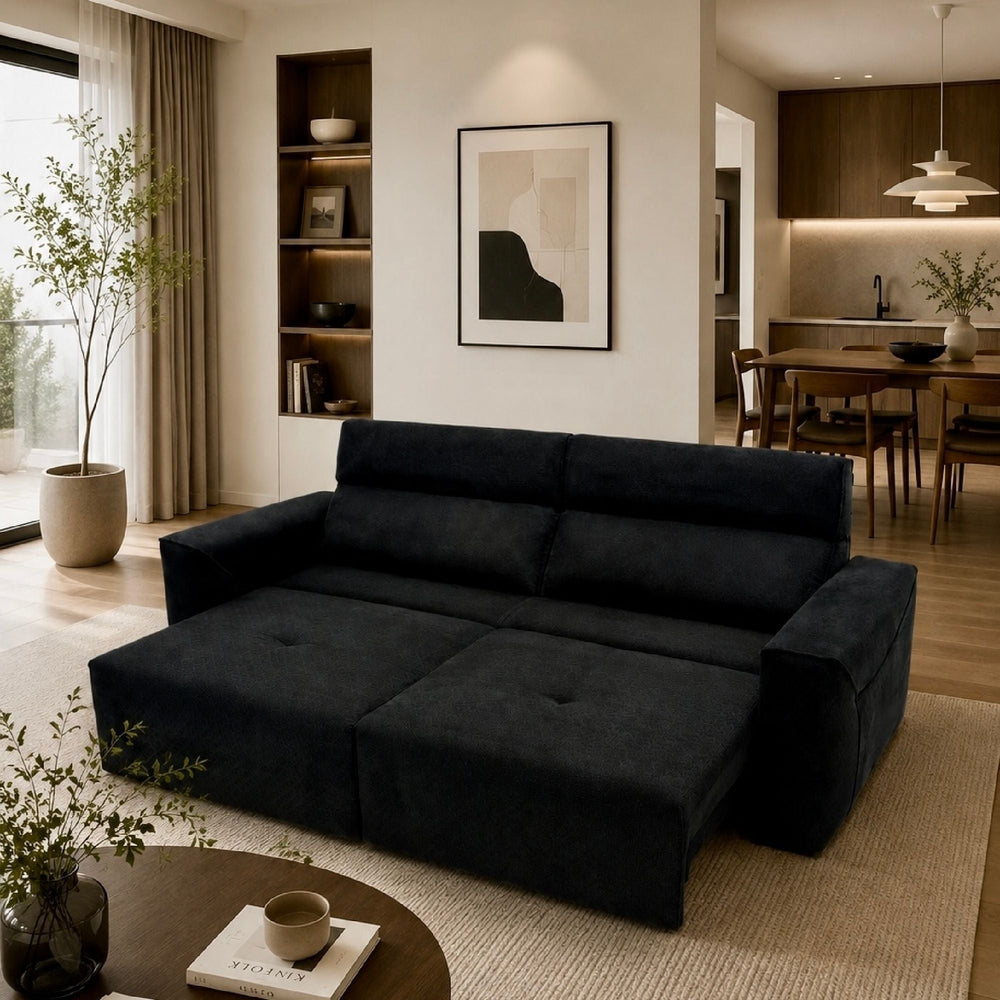 Halden Wall-Hugger Power Reclining Sofa in Black